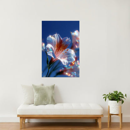 Radiant White Flower | Ethereal Dreamcore | Wall Art Print Poster