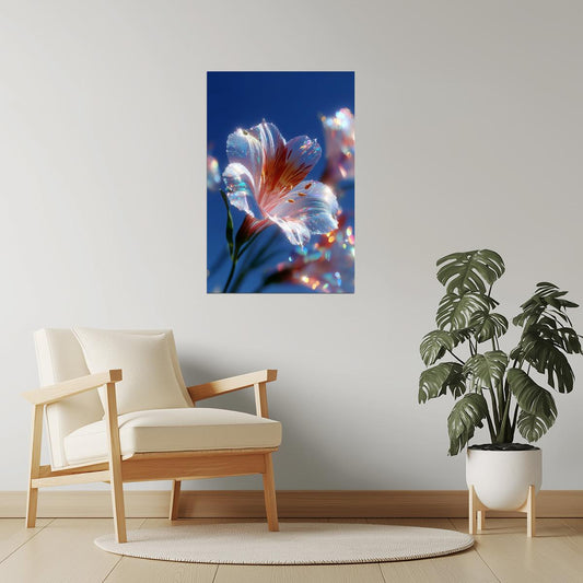 Radiant White Flower | Ethereal Dreamcore | Wall Art Print Poster