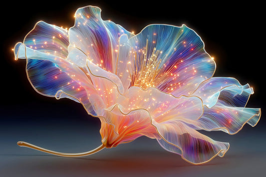 Prismatic Bloom | Ethereal Fantasy Art | Wall Art Print Poster