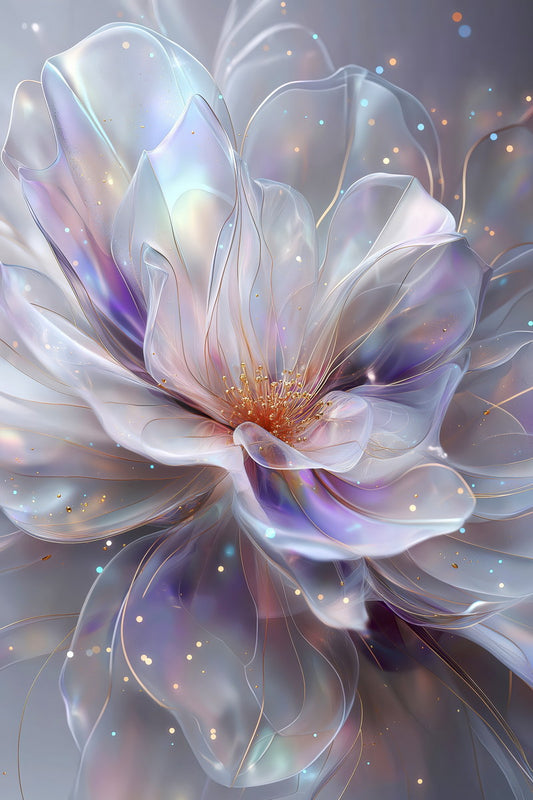 Translucent White Petals | Dreamy Surrealism | Wall Decor Poster