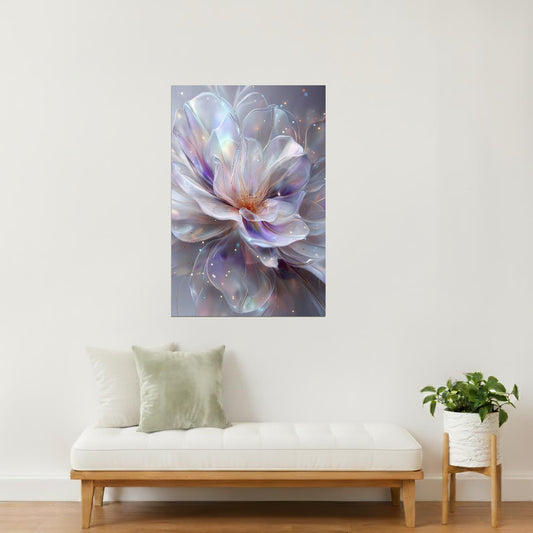 Translucent White Petals | Dreamy Surrealism | Wall Decor Poster