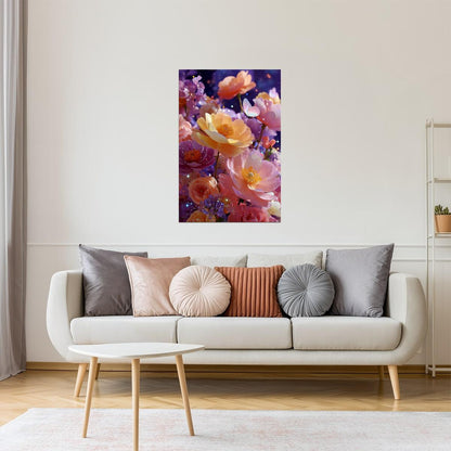 Dreamy Peach Flowers | Mystical Aura Core | Wall Art Print Poster
