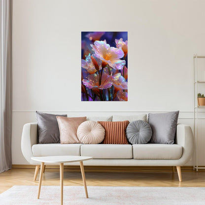 Shimmering Orange Blooms | Whimsical Fantasycore | Wall Decor Poster