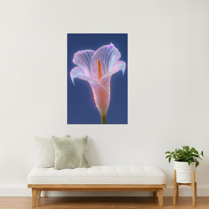 Radiant Pink Lily | Celestial Fantasy Art | Wall Art Print Poster