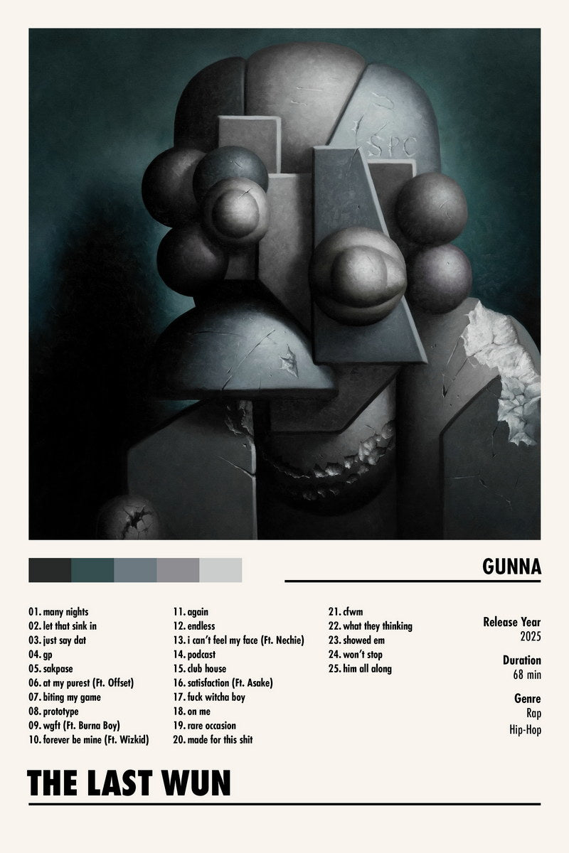 Gunna The Last Wun | Album Cover Poster | Minimalist Tracklist Art - Music Poster