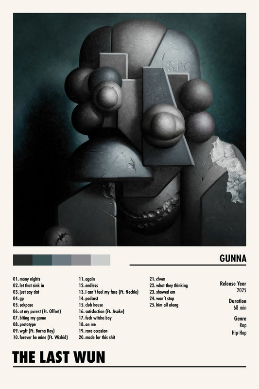 Gunna The Last Wun | Album Cover Poster | Minimalist Tracklist Art - Music Poster
