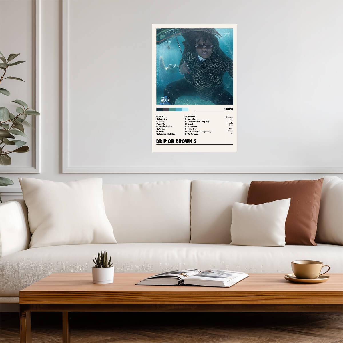 Gunna Drip or Drown 2 | Album Cover Poster | Minimalist Tracklist Art - Music Poster