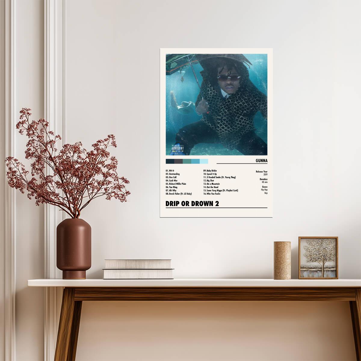 Gunna Drip or Drown 2 | Album Cover Poster | Minimalist Tracklist Art - Music Poster