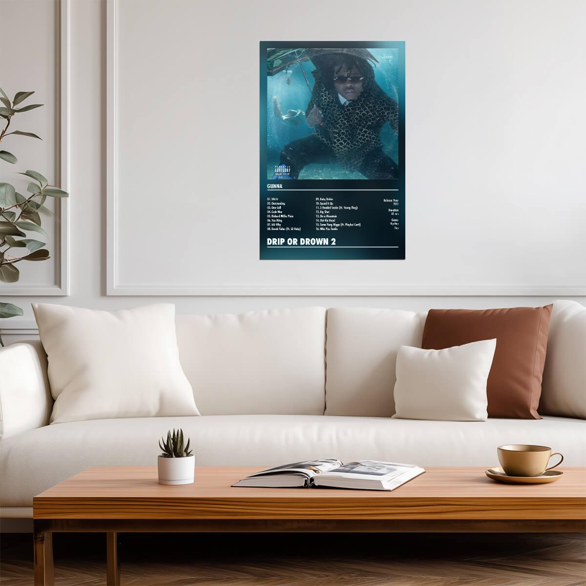 Gunna Drip or Drown 2 | Album Cover Poster | Aesthetic Tracklist Art - Music Poster