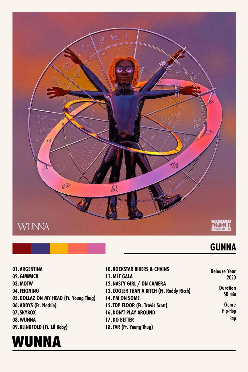 Gunna Wunna | Album Cover Poster | Minimalist Tracklist Art - Music Poster