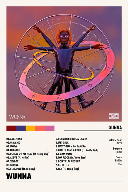 Gunna Wunna | Album Cover Poster | Minimalist Tracklist Art - Music Poster