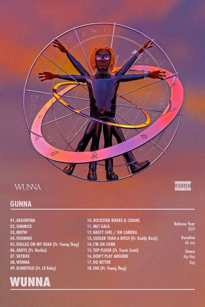 Gunna Wunna | Album Cover Poster | Aesthetic Tracklist Art - Music Poster