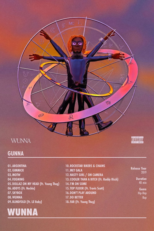 Gunna Wunna | Album Cover Poster | Aesthetic Tracklist Art - Music Poster