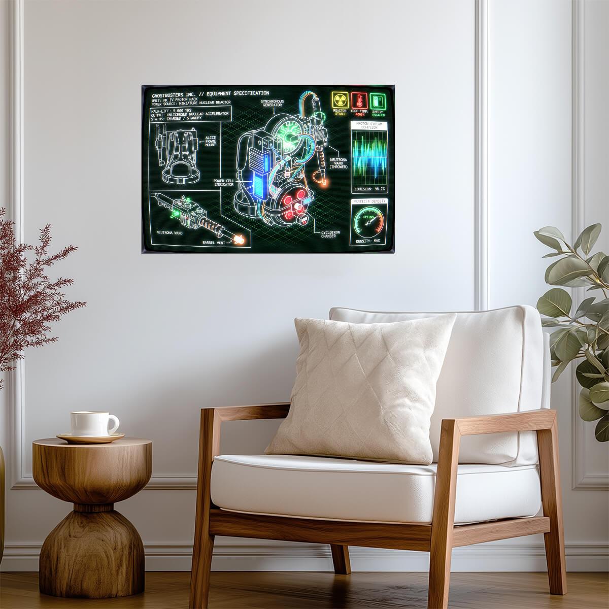 Ghostbusters Proton Pack | Movie Prop Poster | Technical Blueprint Art - Movies & TV Poster