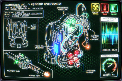 Ghostbusters Proton Pack | Movie Prop Poster | Technical Blueprint Art - Movies & TV Poster