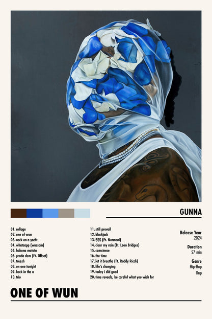 Gunna One Of Wun | Album Cover Poster | Minimalist Tracklist Art - Music Poster