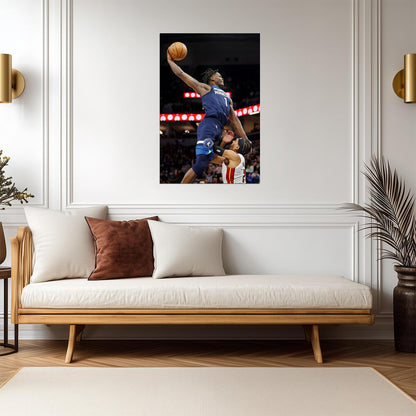 Anthony Edwards Dunk | Basketball Poster | NBA Player Action Photography