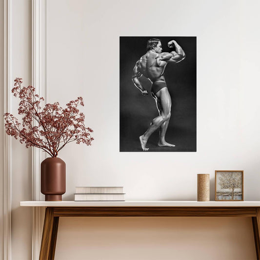Arnold Schwarzenegger Bodybuilding Pose | Fitness Icon Poster | Vintage Gym Wall Art