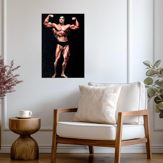 Arnold Schwarzenegger Double Biceps Pose | Bodybuilding Legend Poster | Vintage Gym Wall Art