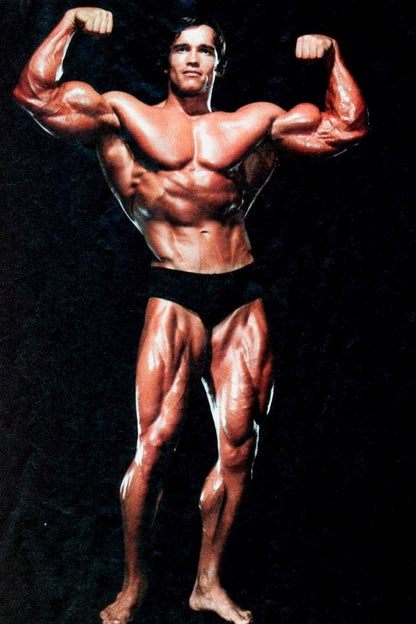 Arnold Schwarzenegger Double Biceps Pose | Bodybuilding Legend Poster | Vintage Gym Wall Art