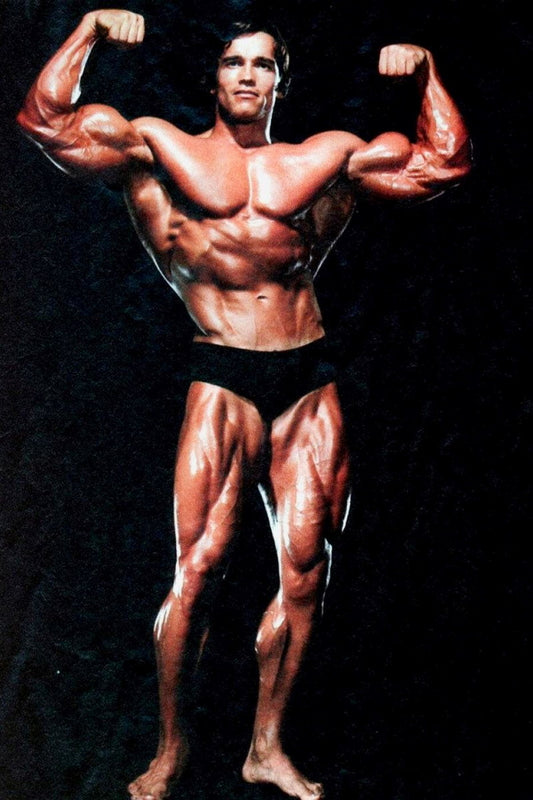 Arnold Schwarzenegger Double Biceps Pose | Bodybuilding Legend Poster | Vintage Gym Wall Art