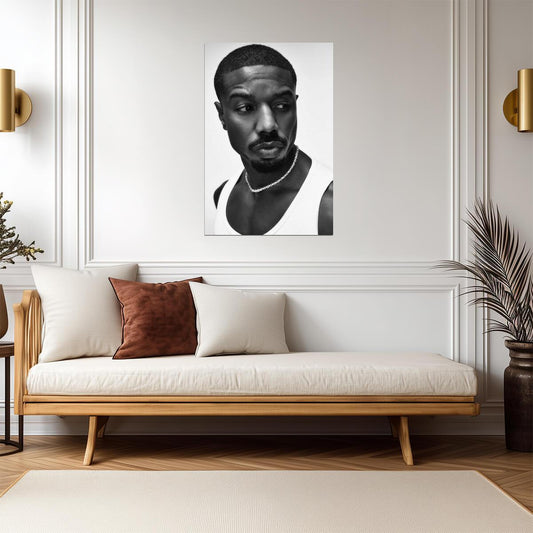 Michael B. Jordan | Black and White Portrait | Movie Celebrity Poster