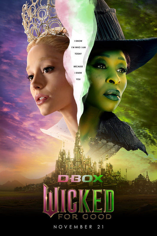 Wicked For Good Glinda & Elphaba Split Poster | Ariana Grande & Cynthia Erivo Portrait | Fantasy Musical Art - Movies & TV Poster