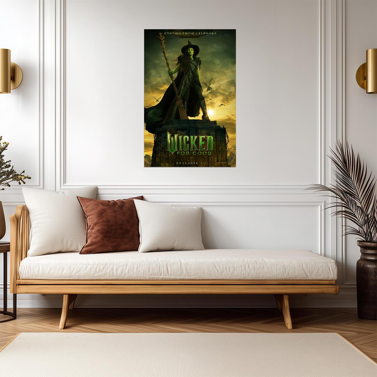 Wicked For Good Cynthia Erivo as Elphaba | The Wicked Witch Poster | Fantasy Musical Film Art - Movies & TV Poster
