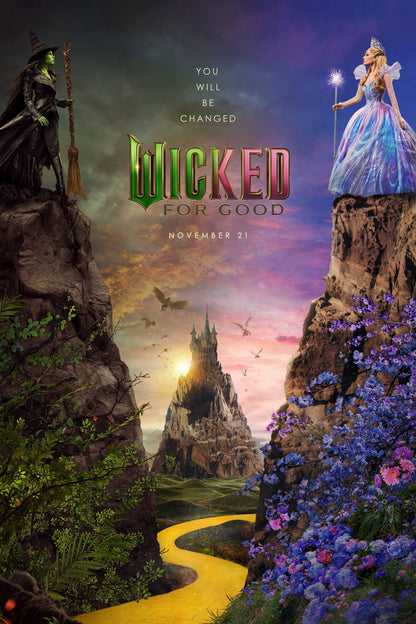 Wicked For Good Journey to Emerald City | Glinda & Elphaba Poster | Fantasy Musical Landscape Art - Movies & TV Poster