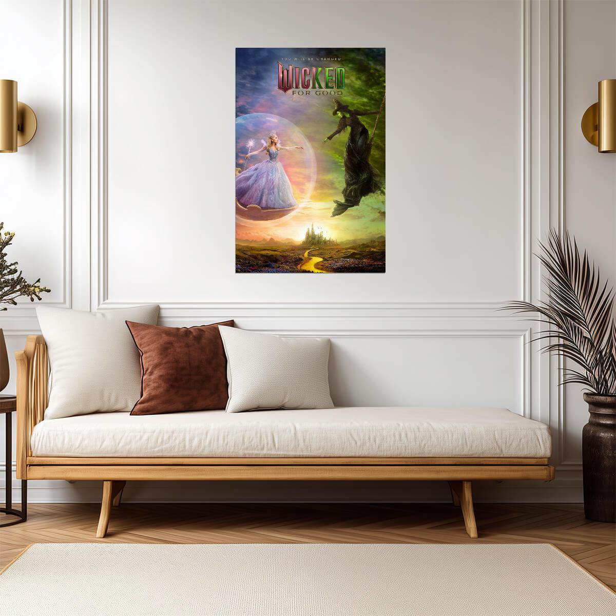 Wicked For Good Glinda & Elphaba Opposing Forces | Fantasy Musical Poster | Good vs Wicked Art Print - Movies & TV Poster