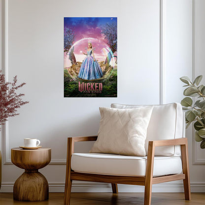 Wicked For Good Ariana Grande as Glinda | Arriving By Bubble Poster | Fantasy Musical Wall Art - Movies & TV Poster