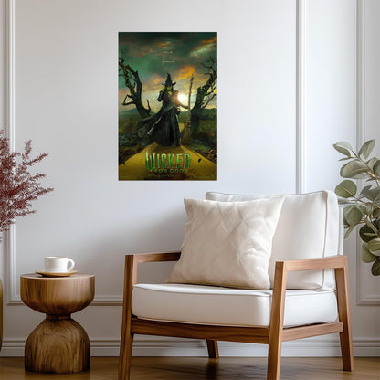 Wicked For Good Cynthia Erivo as Elphaba | Witch Silhouette Poster | Fantasy Musical Character Art - Movies & TV Poster