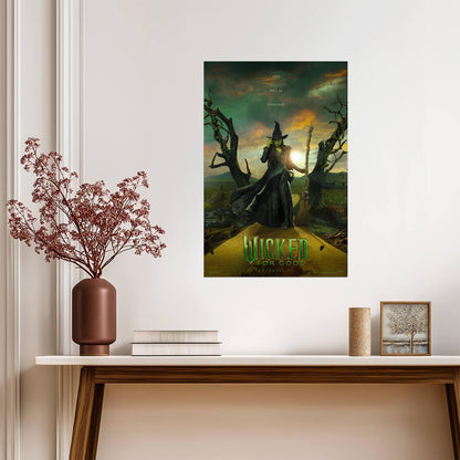 Wicked For Good Cynthia Erivo as Elphaba | Witch Silhouette Poster | Fantasy Musical Character Art - Movies & TV Poster