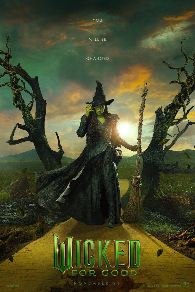 Wicked For Good Cynthia Erivo as Elphaba | Witch Silhouette Poster | Fantasy Musical Character Art - Movies & TV Poster