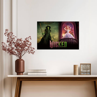 Wicked For Good Elphaba & Glinda Split Screen | Good vs Wicked Poster | Fantasy Musical Character Art - Movies & TV Poster