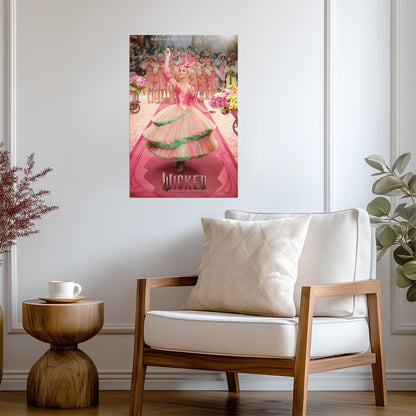 Wicked For Good Ariana Grande as Glinda | Pink Gown Character Poster | Fantasy Musical Wall Art - Movies & TV Poster