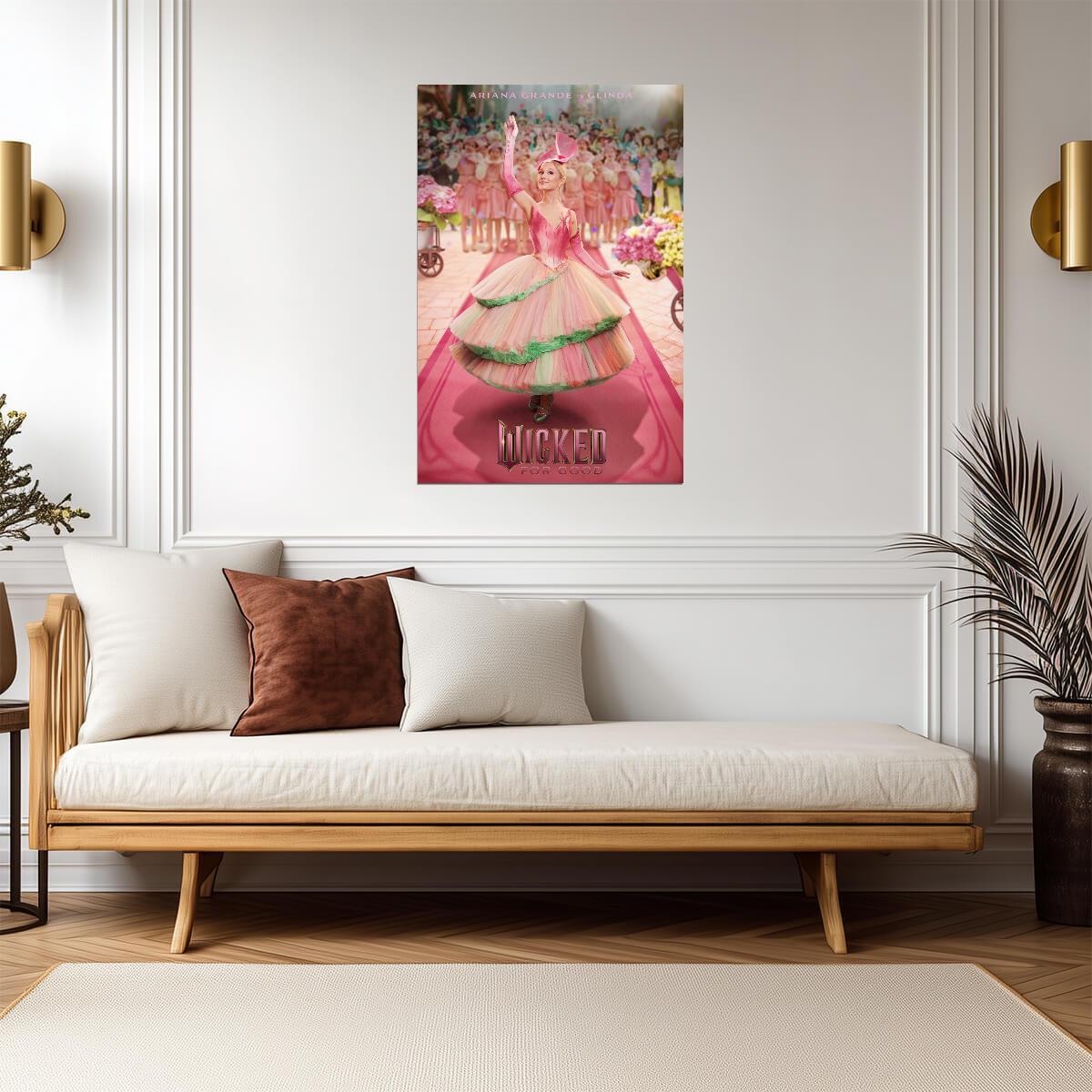 Wicked For Good Ariana Grande as Glinda | Pink Gown Character Poster | Fantasy Musical Wall Art - Movies & TV Poster