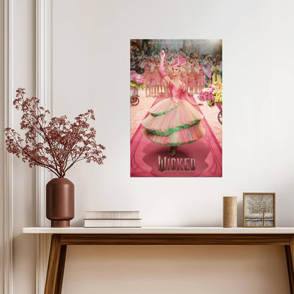 Wicked For Good Ariana Grande as Glinda | Pink Gown Character Poster | Fantasy Musical Wall Art - Movies & TV Poster