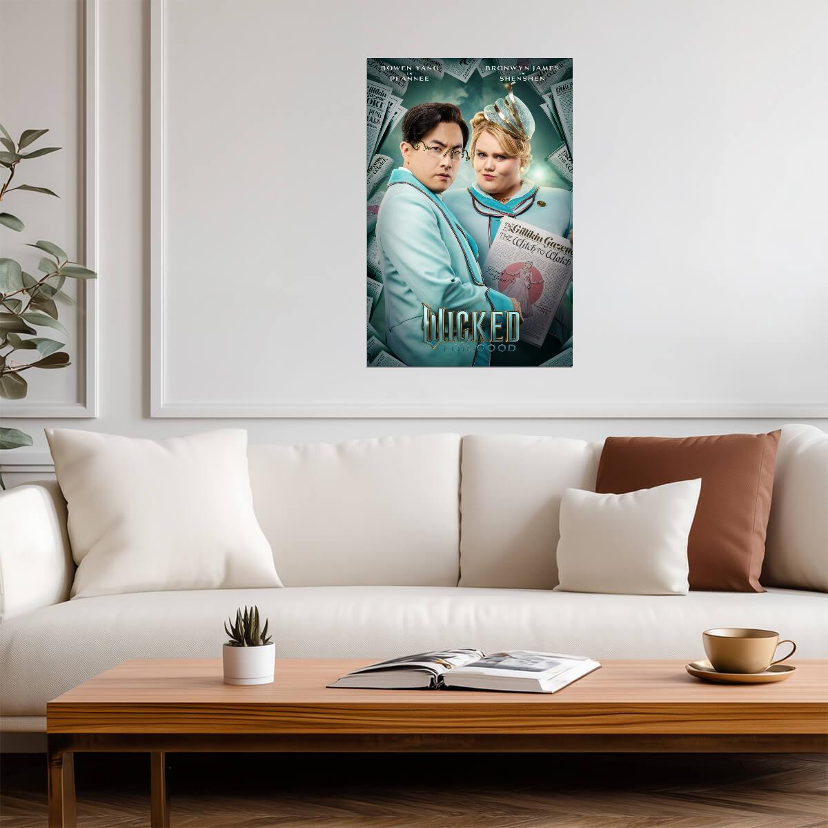 Wicked For Good Bowen Yang & Bronwyn James | Pfannee & ShenShen Movie Poster | Fantasy Musical Film Art - Movies & TV Poster