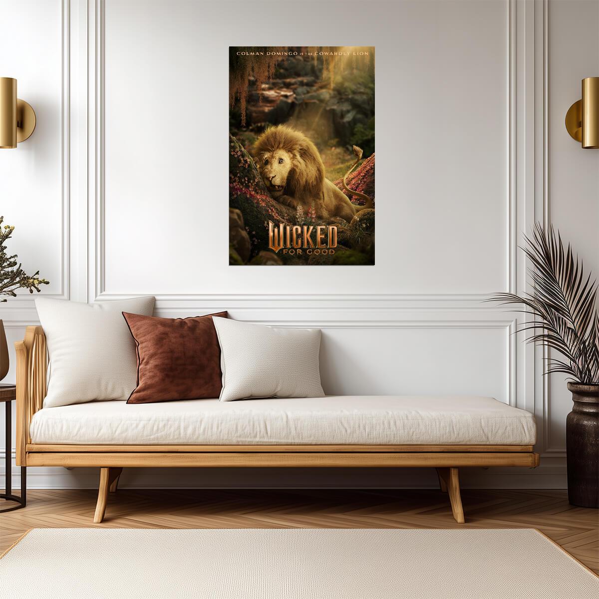 Wicked For Good The Cowardly Lion | Colman Domingo Movie Poster | Fantasy Musical Character Art - Movies & TV Poster