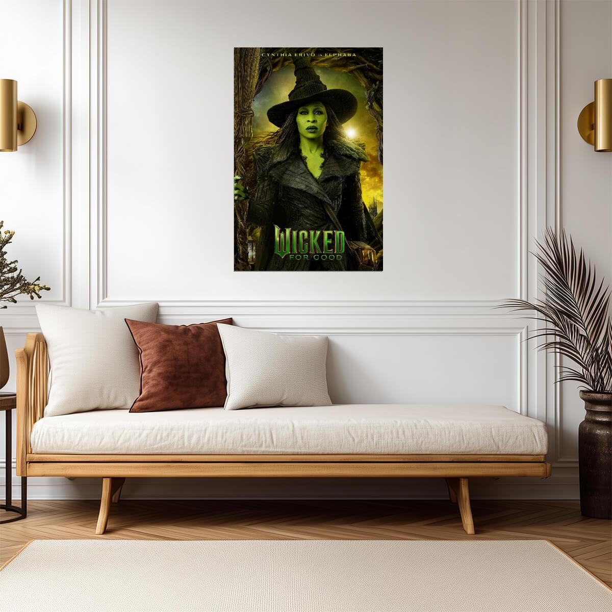 Wicked For Good Cynthia Erivo as Elphaba | Main Character Movie Poster | Wicked Part Two Art - Movies & TV Poster