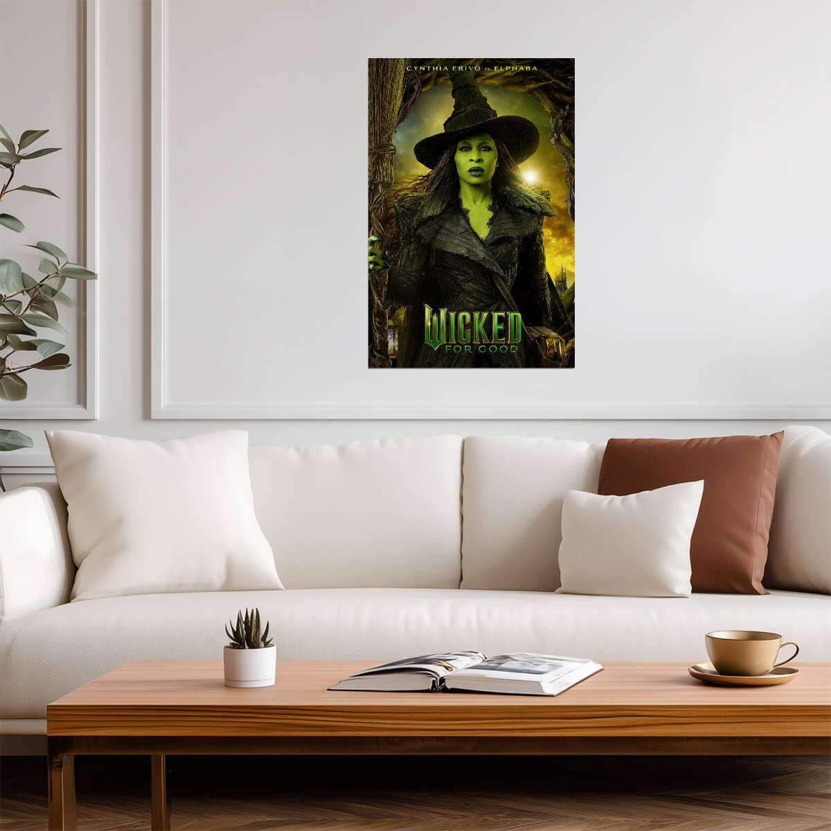 Wicked For Good Cynthia Erivo as Elphaba | Main Character Movie Poster | Wicked Part Two Art - Movies & TV Poster