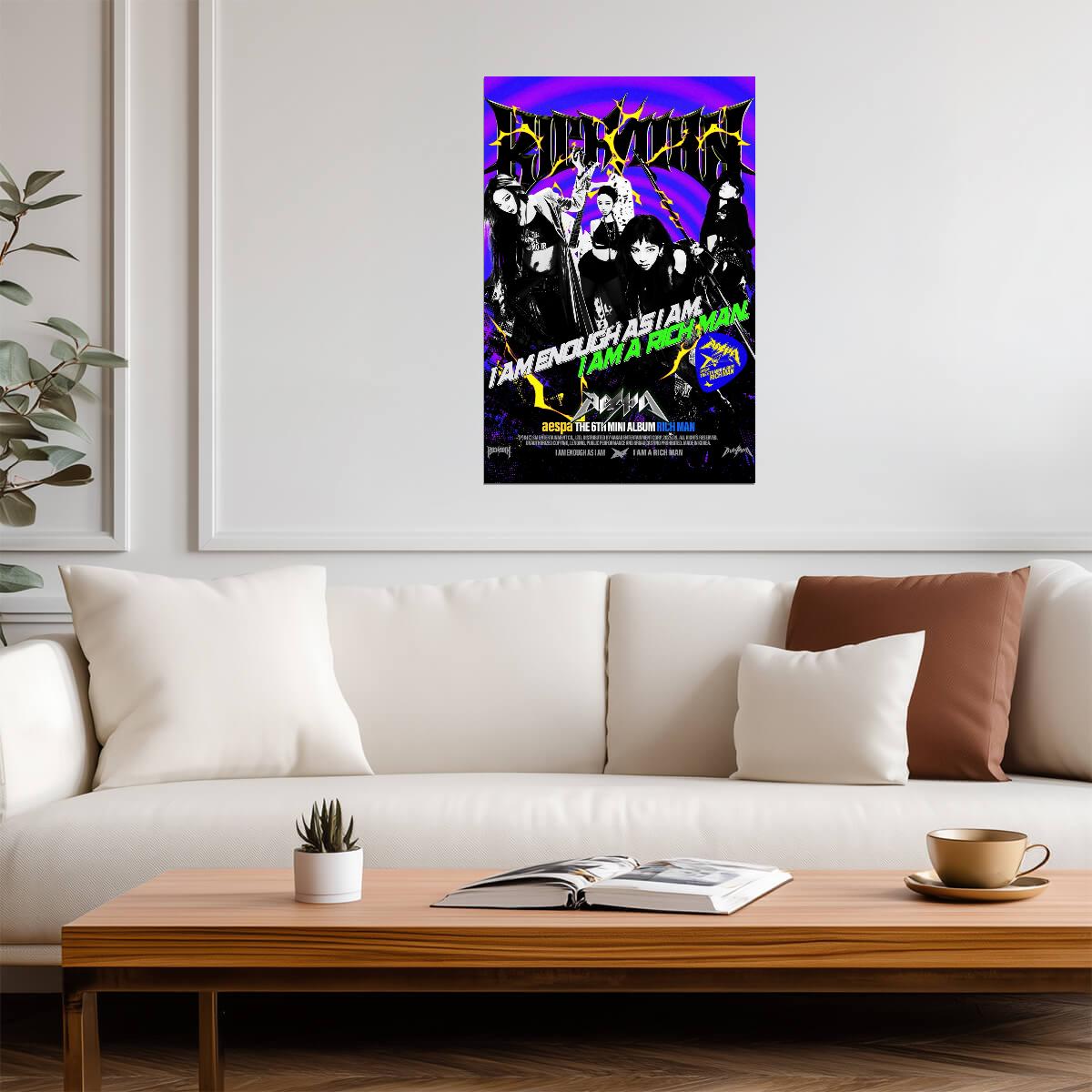 aespa Group | Rich Man Poster | Vibrant Concept Art - Music Poster