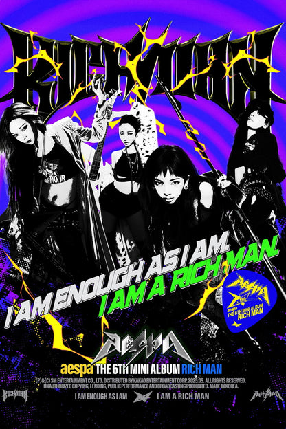 aespa Group | Rich Man Poster | Vibrant Concept Art - Music Poster