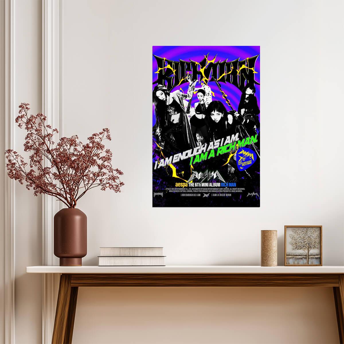 aespa Group | Rich Man Poster | Vibrant Concept Art - Music Poster