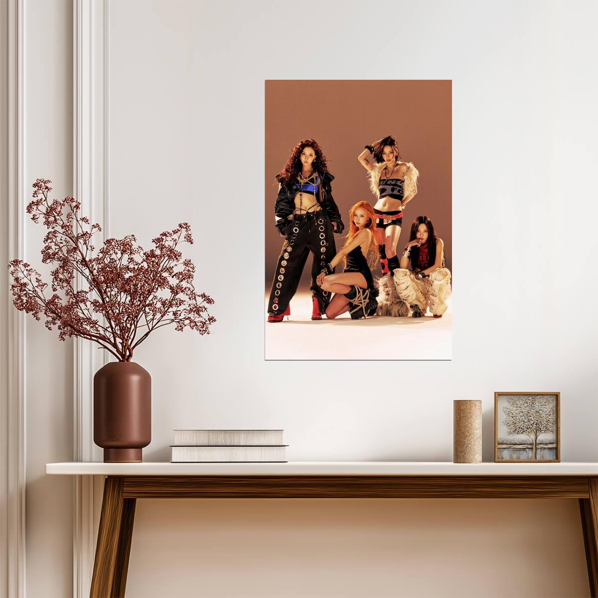 aespa Group | Dirty Worker Poster | Warm Tone Decor - Music Poster
