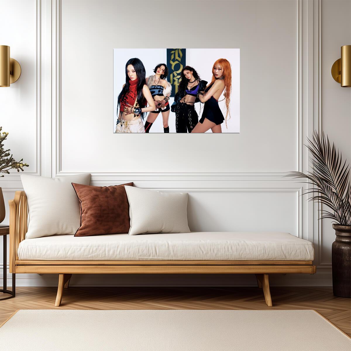 aespa Group | Dirty Worker Art | Multicolor Poster - Music Poster