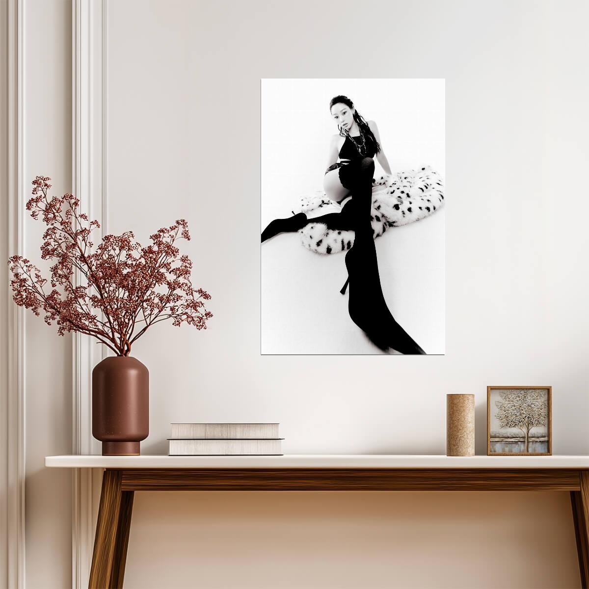 aespa Giselle | Rich Man Album | Black and White Poster - Music Poster