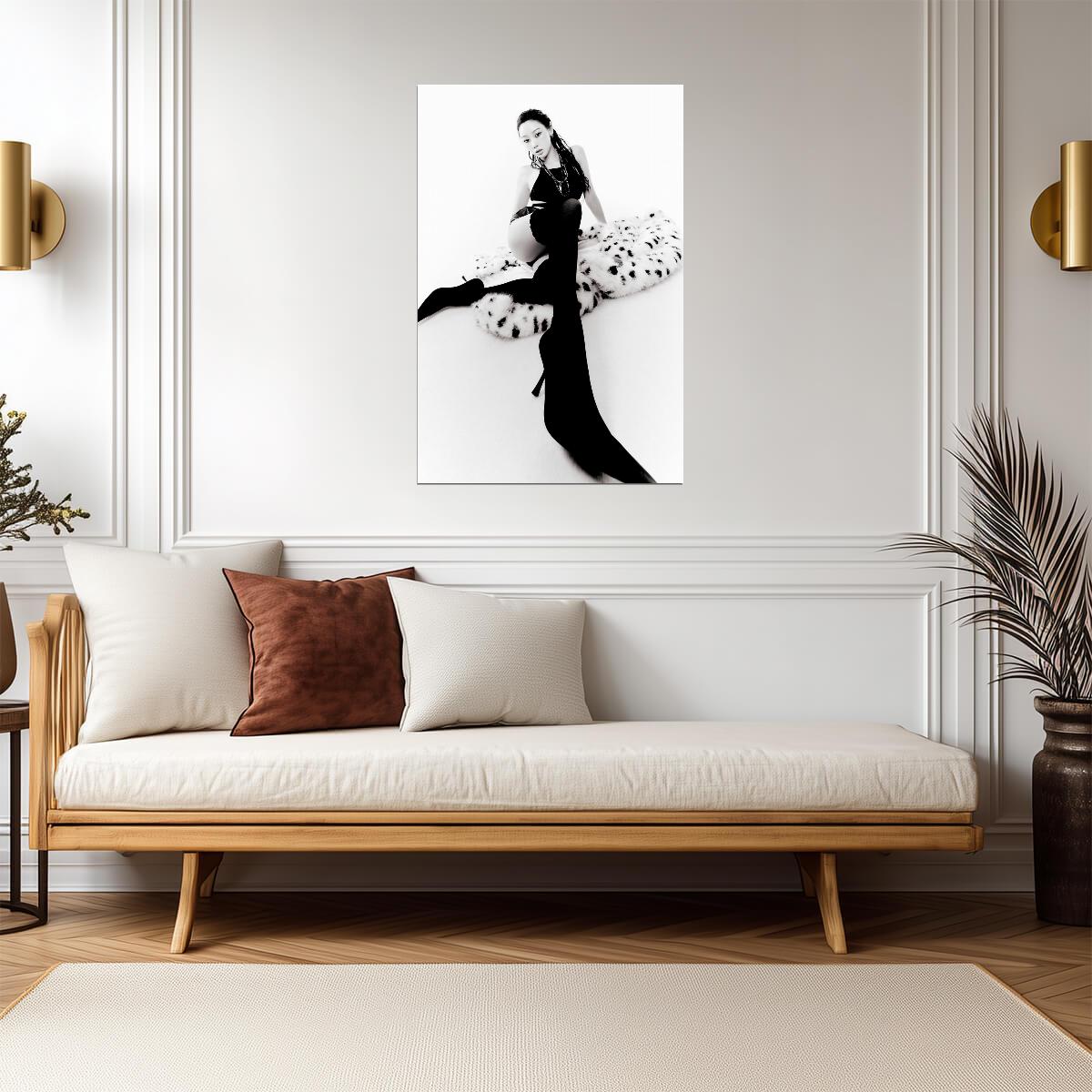 aespa Giselle | Rich Man Album | Black and White Poster - Music Poster