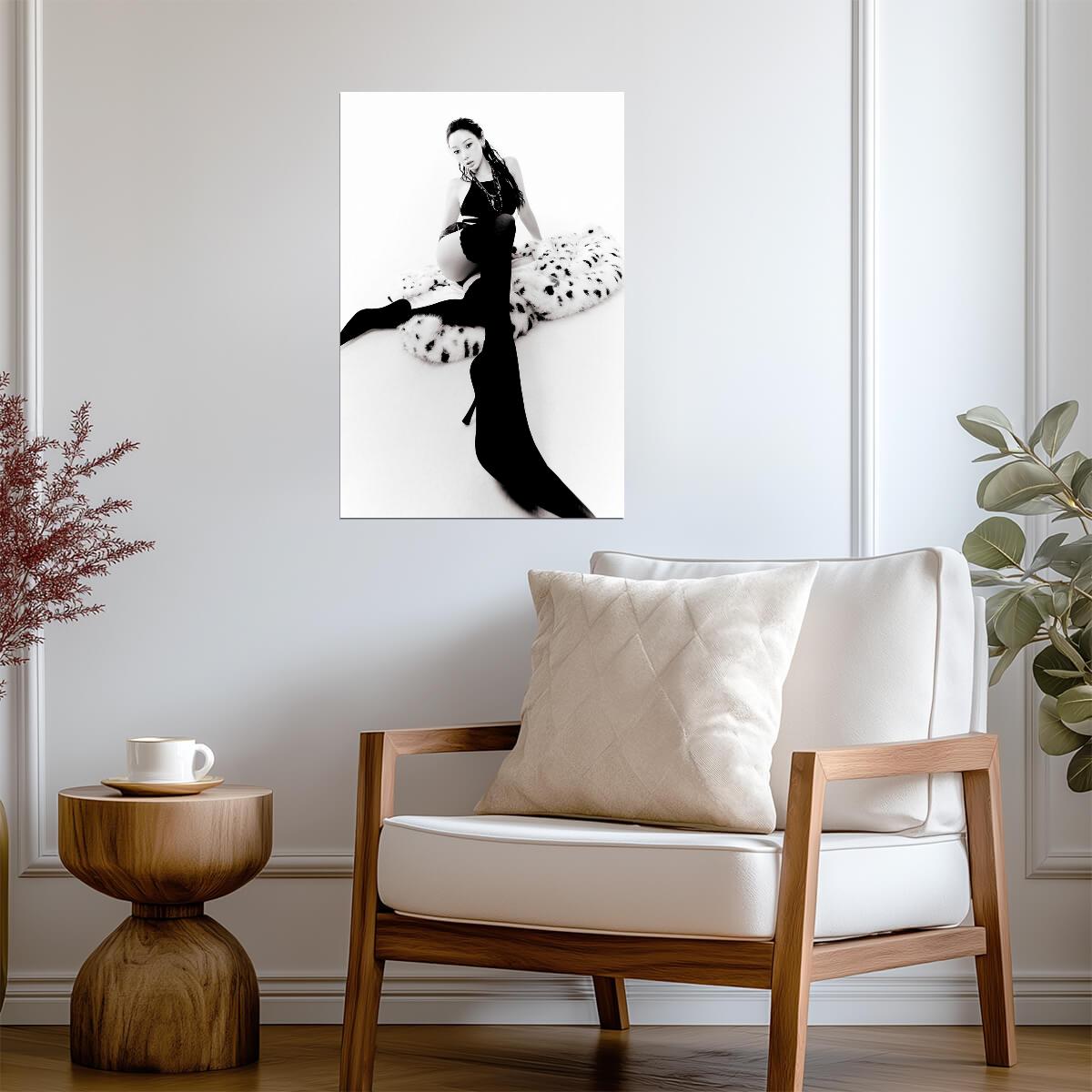 aespa Giselle | Rich Man Album | Black and White Poster - Music Poster